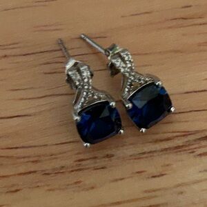 Kay Jewelers Blue and Silver Sapphire Earrings